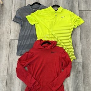 Nike men’s lot two polos and one pullover